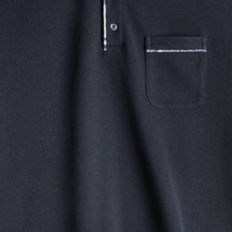 正肩翻领短袖Polo衫 藏蓝 细节图2